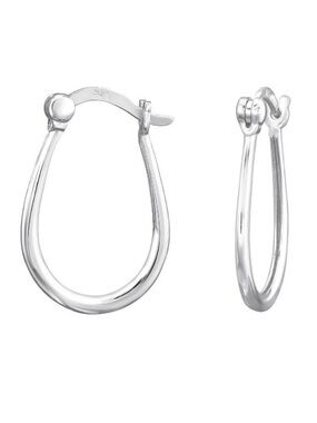 Sterling Silver French Lock Hoop Earrings 21mm